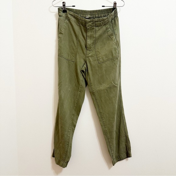 J Crew Olive Comfort 100% Lyocell Cropped / Ankle Pants Size 4 - Picture 1 of 8